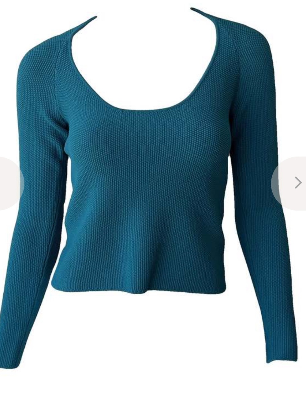 THE SEI Sweater Womens Large Teal Strappy Cut Out Back Ribbed Knit Chic Luxe